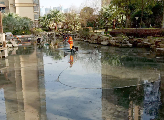 福安景观池淤泥清理
